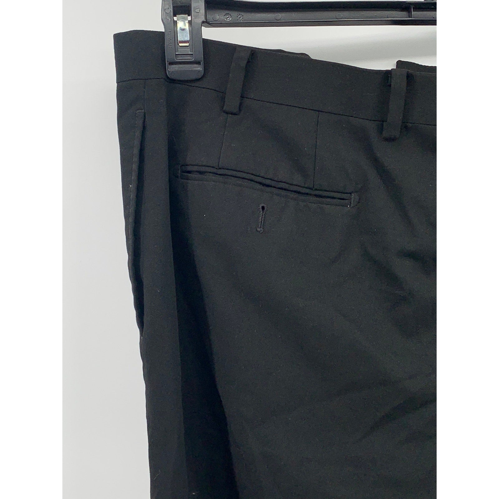 CALVIN KLEIN Men's Black Solid Slim-Leg Regular-Fit Flat Front Pants SZ 36X30