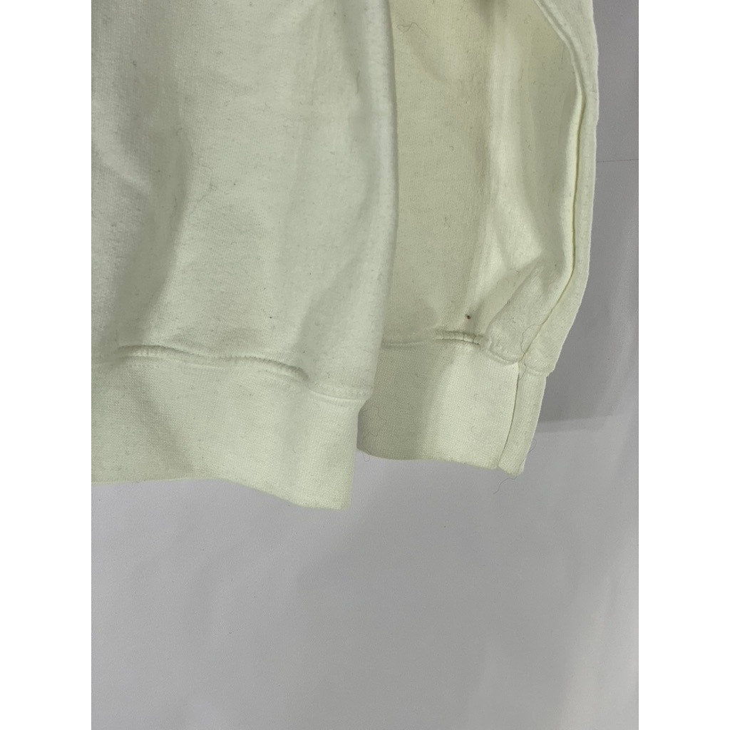 GILDAN UNISEX White Habitually Truthful Logo Crewneck Long Sleeve Sweatshirt SZM