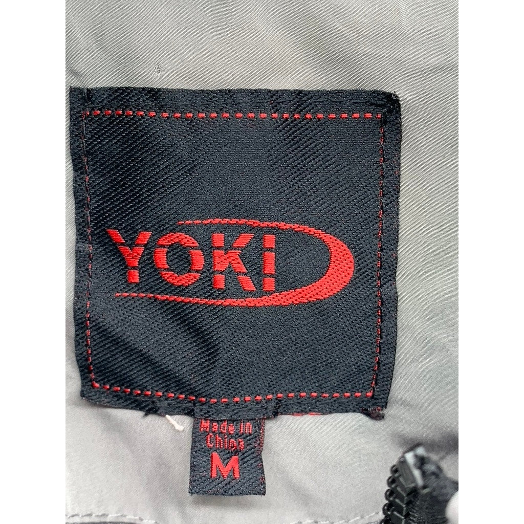 YOKI Women's Gray Button & Zipper Hooded Cinched Jacket SZ M