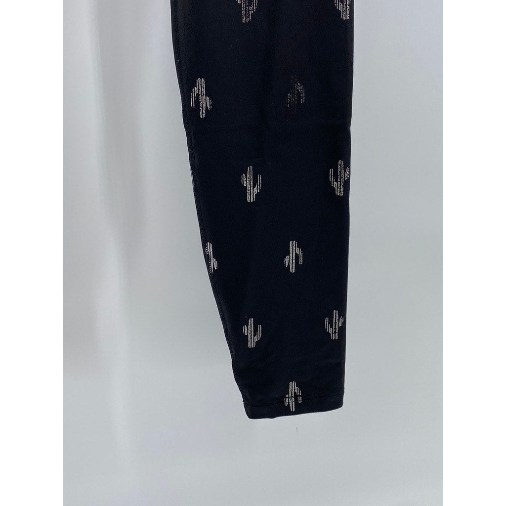 BEYOND YOGA Women's Black Cactus Print High-Rise Pull-On Leggings SZ S