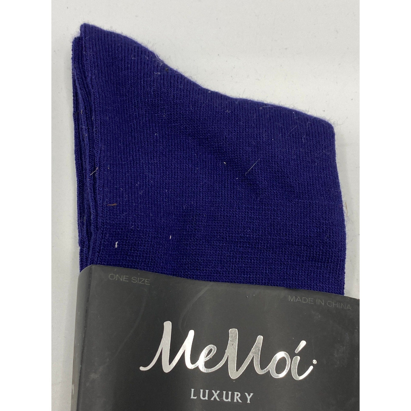 MEMOI Women's Violet Impressions Knit Natural Blend Bamboo Crew Socks SZ OS
