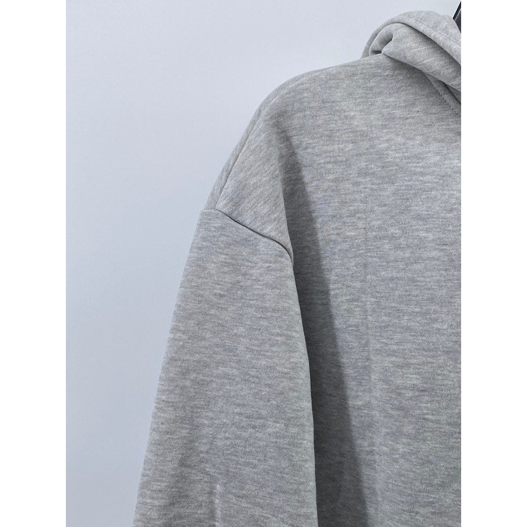 AUTOMET Women's Light Gray Oversized Casual Long Sleeve Hoodie SZ S