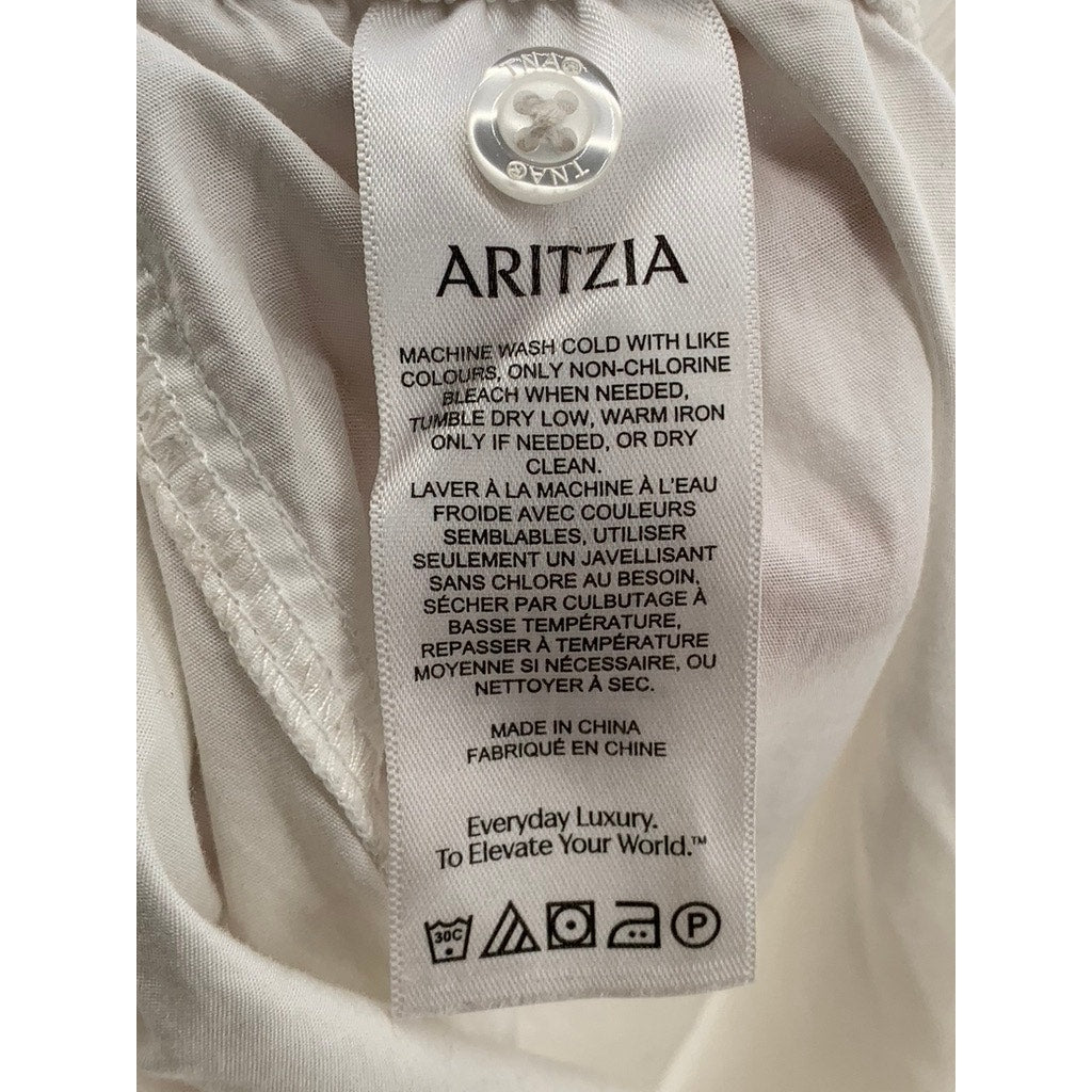 ARITZIA TNA Women's White Solid Straight-Leg Relaxed Fit Pajama Pant SZ XS