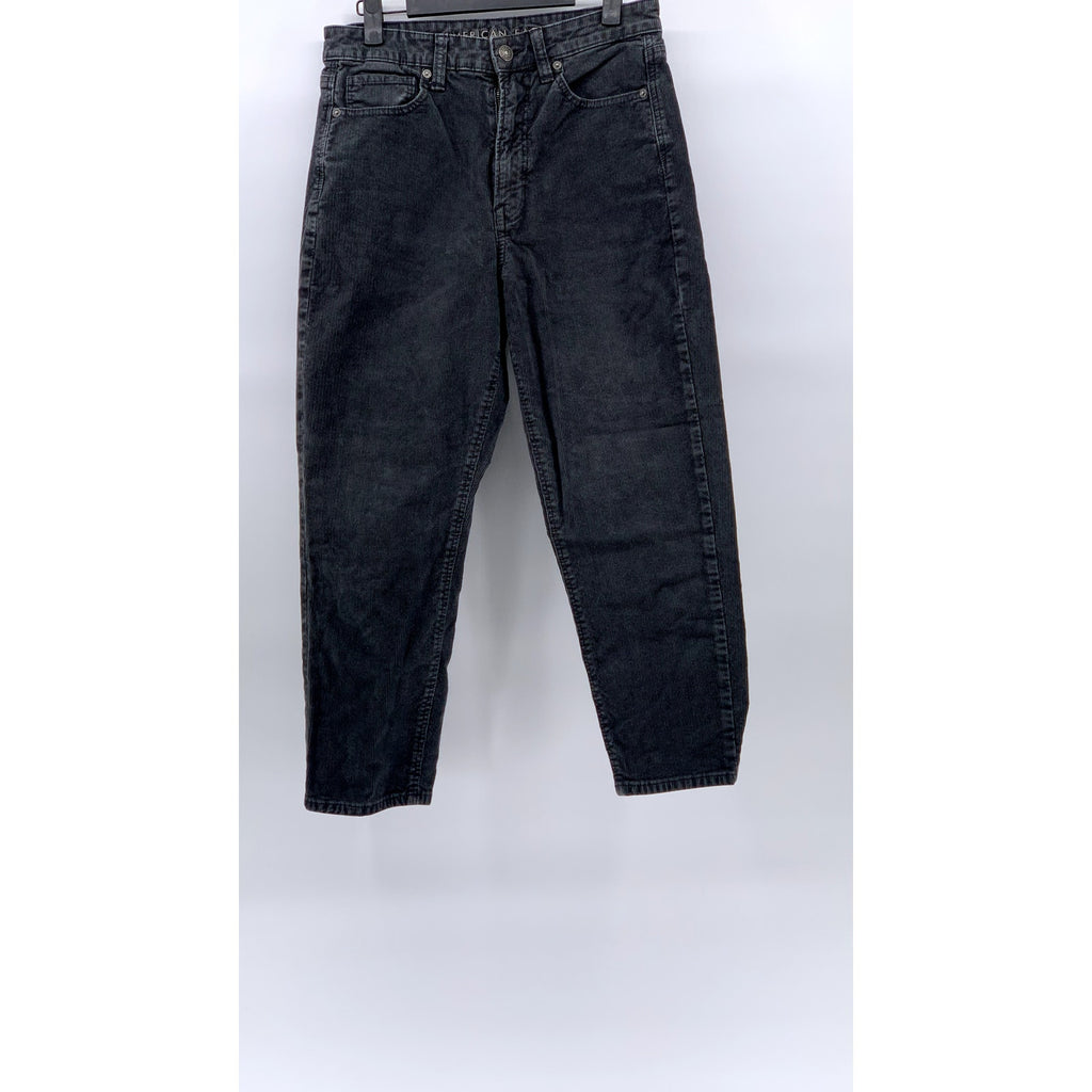 AMERICAN EAGLE Women's Black Corduroy Super Stretch X-Short Pants SZ 6