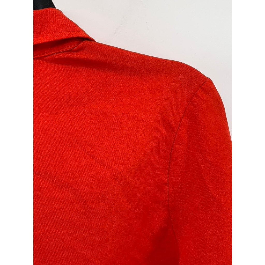 DIRECTIONS Women's Red Button-Up Long Sleeve Regular Fit Top SZ M