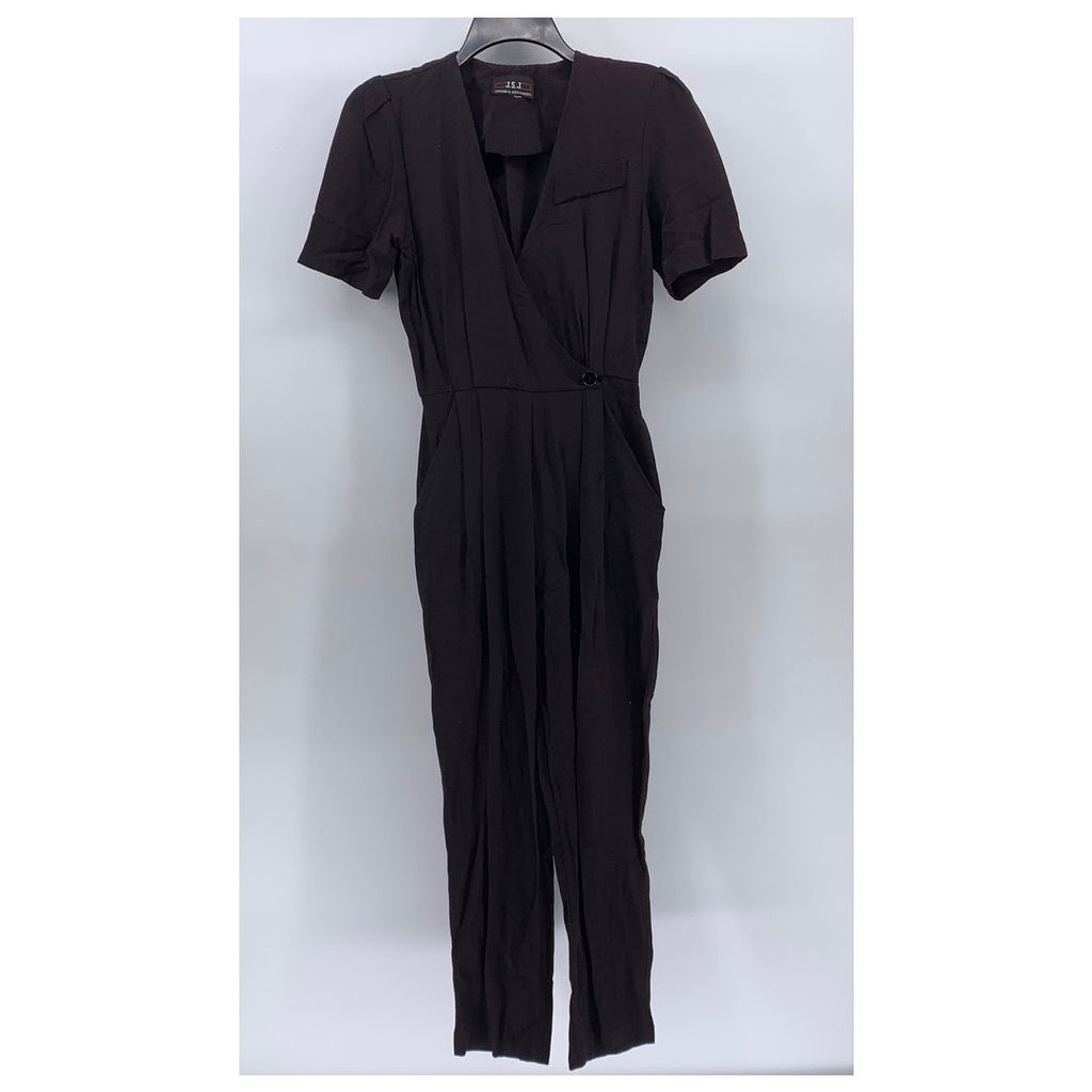 J.S.J Division of John Robert’s Women’s Vintage Burgundy V-Neck Jumpsuit SZ S