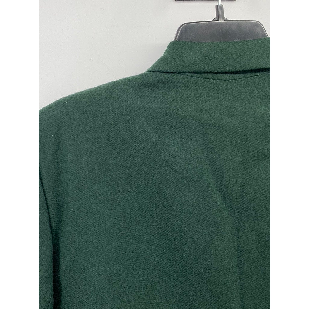 LONDON FOG Women's Petite Forest Green Single-Button Worsted Wool Blazer SZ 6P