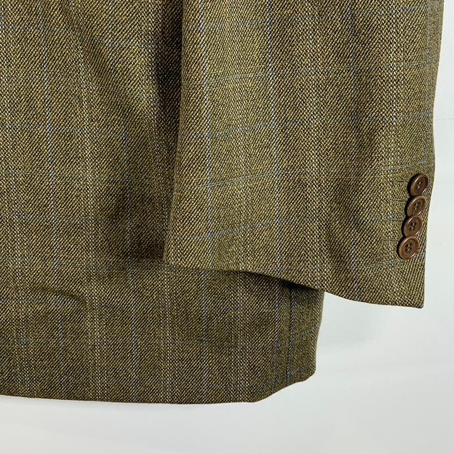 TRUSSINI Linea Classico Men's Brown Windowpane Two-Button Blazer SZ 52R