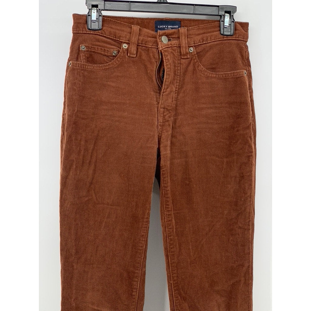 LUCKY BRAND Women's Brown Corduroy Bootcut Straight-Leg Pants SZ 0/25