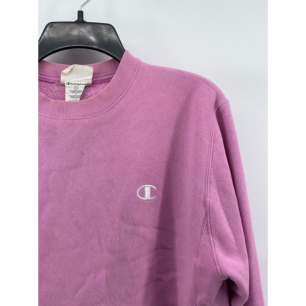 CHAMPION Women's Vintage Pink Reverse Weave Crewneck Cutoff Sweatshirt SZ S