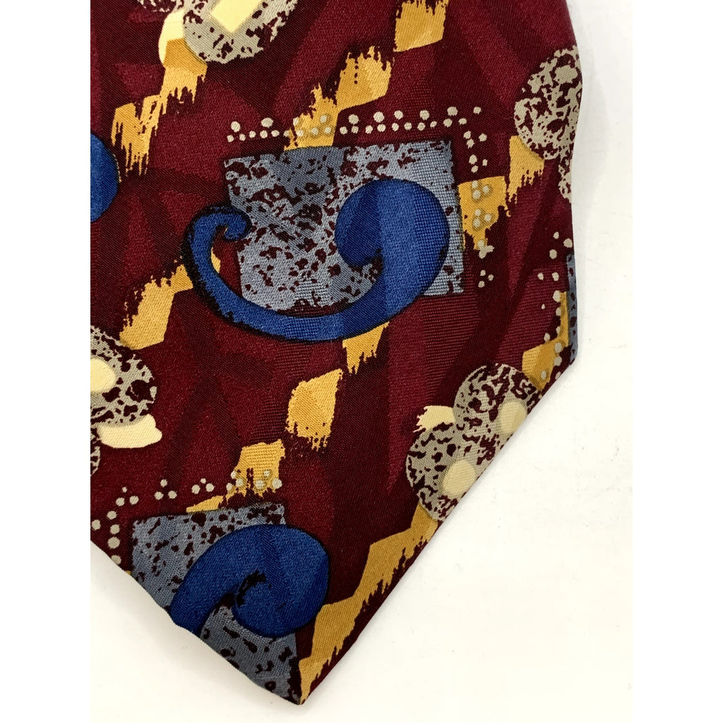UNBRANDED Men's Burgundy-Multi Printed Tie
