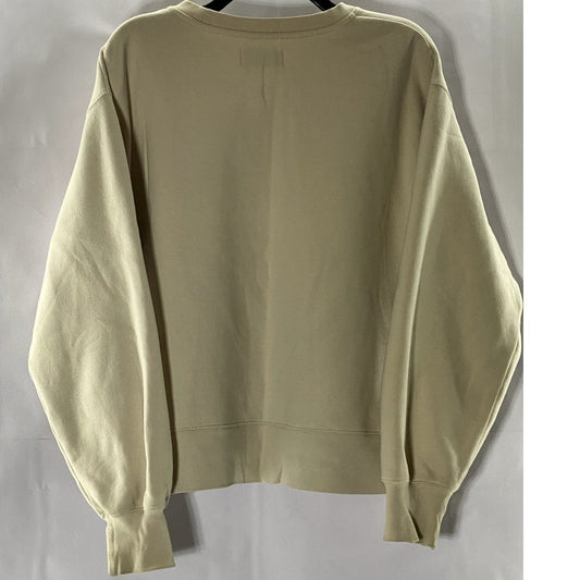 TNA Women's Beige Solid Crewneck SoftFleece Boyfriend Pullover Sweatshirt SZ1(S)