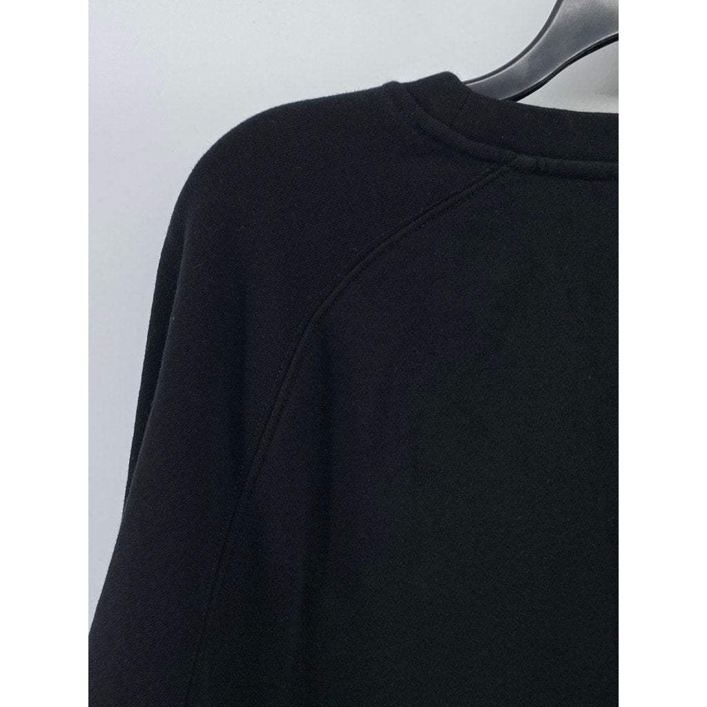 AS COLOUR SUPPLY Men's Black Solid Crewneck Long Sleeve Casual Sweatshirt SZ XL