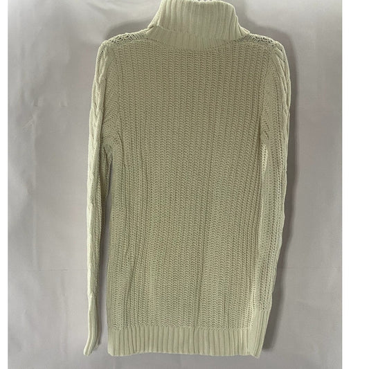GAP Women's Tall Cream Cable-Knit Turtleneck Pullover Tunic Sweater SZ S/TALL