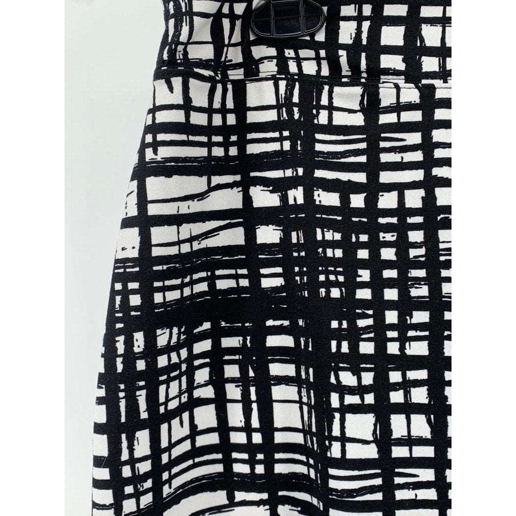 TRANQUILITY Juniors' Black-White Abstract Mini Skirt SZ XL