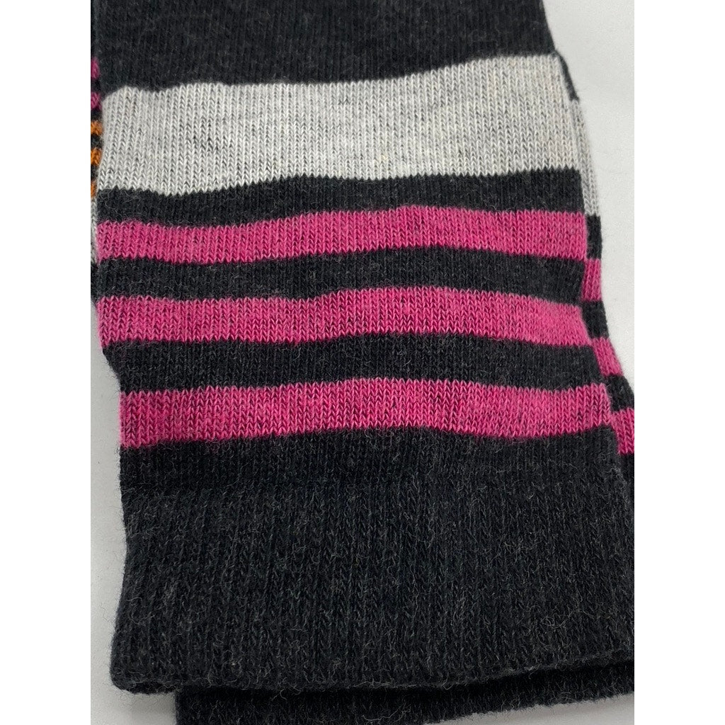 B.ELLA Women's Black Caviar Knit Cotton-Blend Striped Glam Knee Socks SZ OS