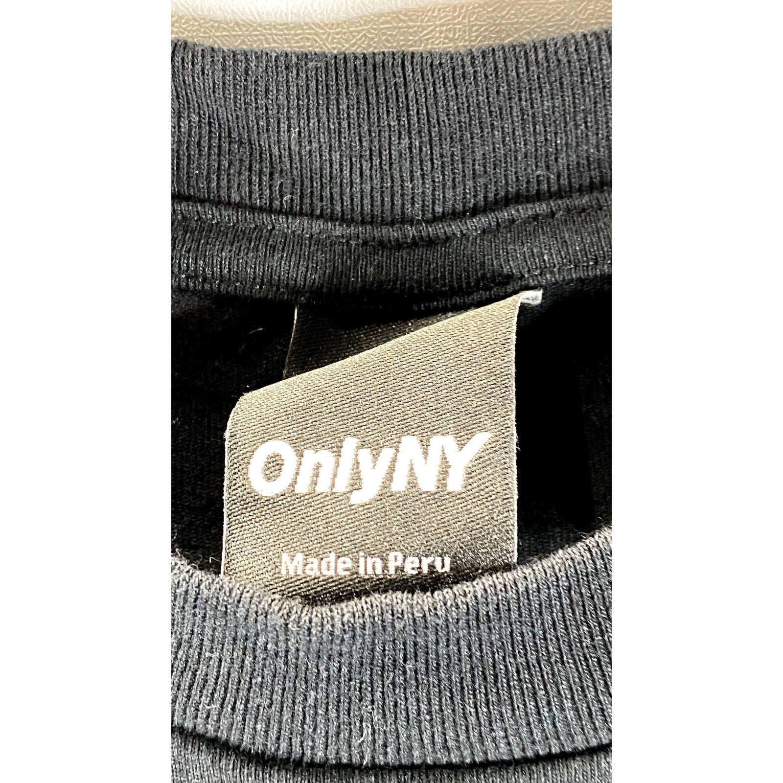 ONLY NY Men's Black Block Logo Crewneck Short Sleeve T-Shirt SZ M