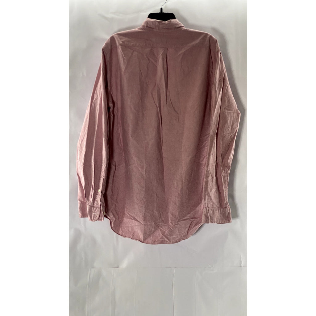 RALPH LAUREN Men's Red Regular-Fit Button-Up Cotton Long Sleeve Shirt SZ XL