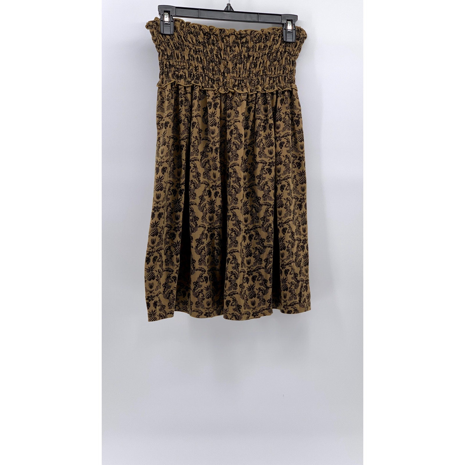DEUX AILES Women's Print Smocked Strapless A-Line Mini Dress SZ M