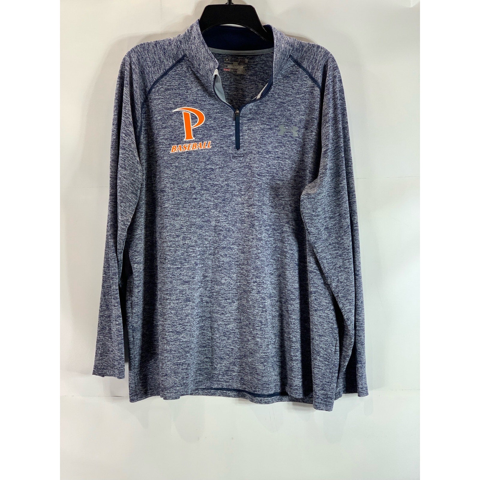 UNDER ARMOUR Men's Blue Pepperdine Waves Quarter-Zip Loose-Fit Shirt SZ XL
