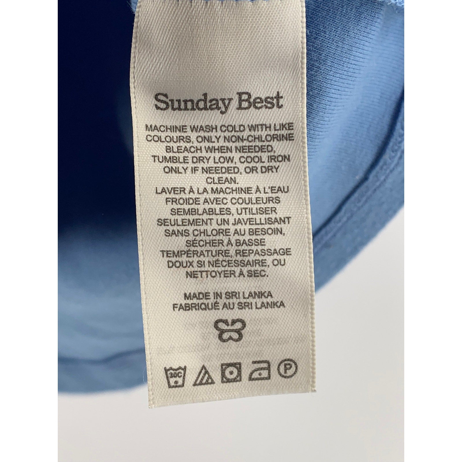 SUNDAY BEST Women's Blue Solid Crewneck Short Sleeve Casual Cropped Top SZ M
