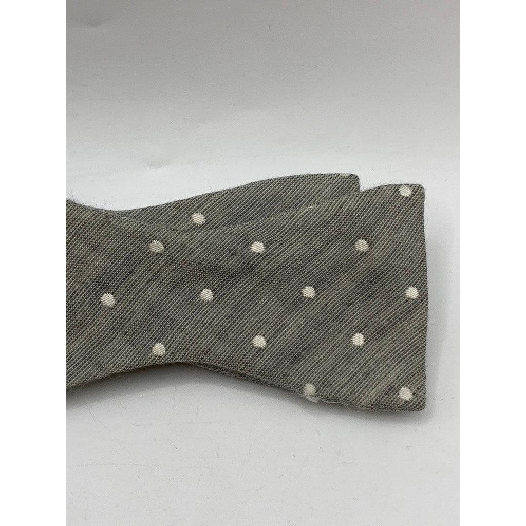 BILLY REID Men's Gray Micro Dot Linen-Blend Adjustable Bow Tie