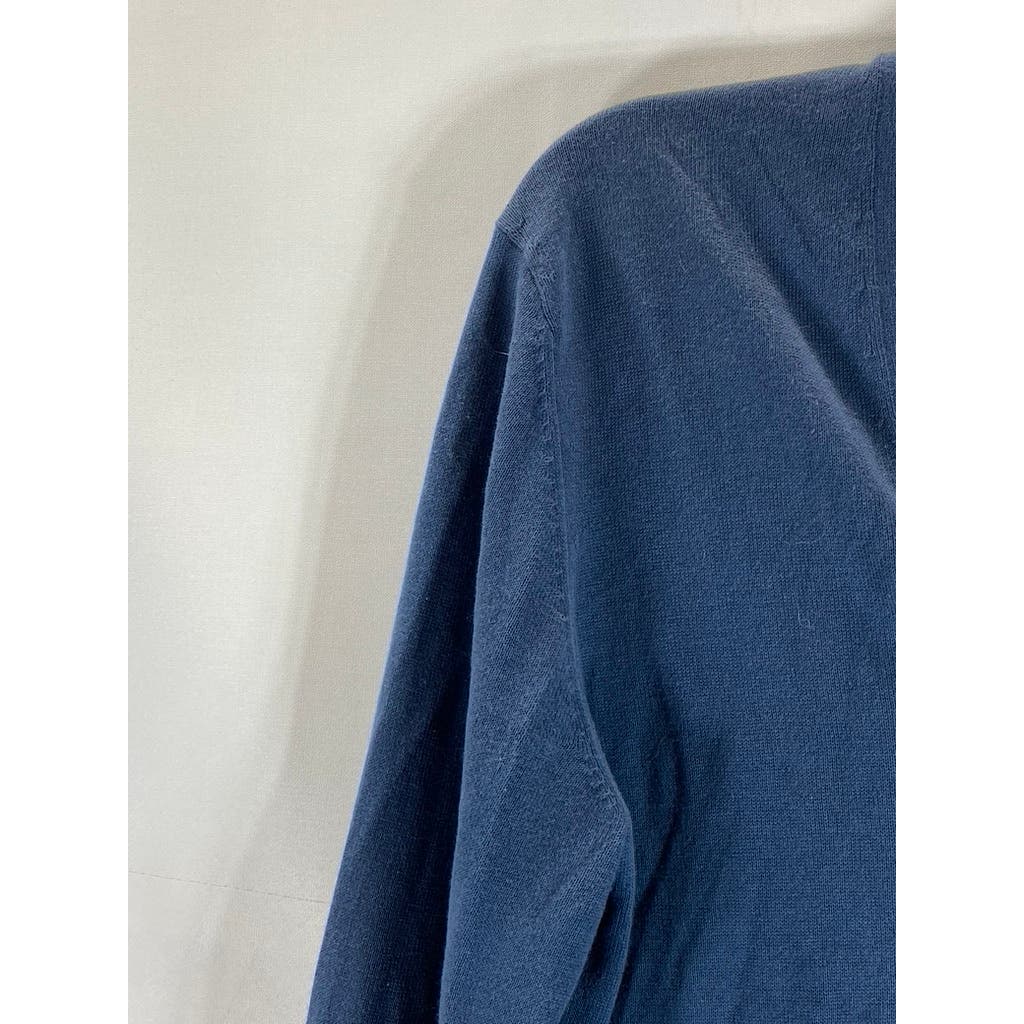 BEN SHERMAN Men's Blue Button-Up V-Neck Long Sleeve Cardigan SZ S