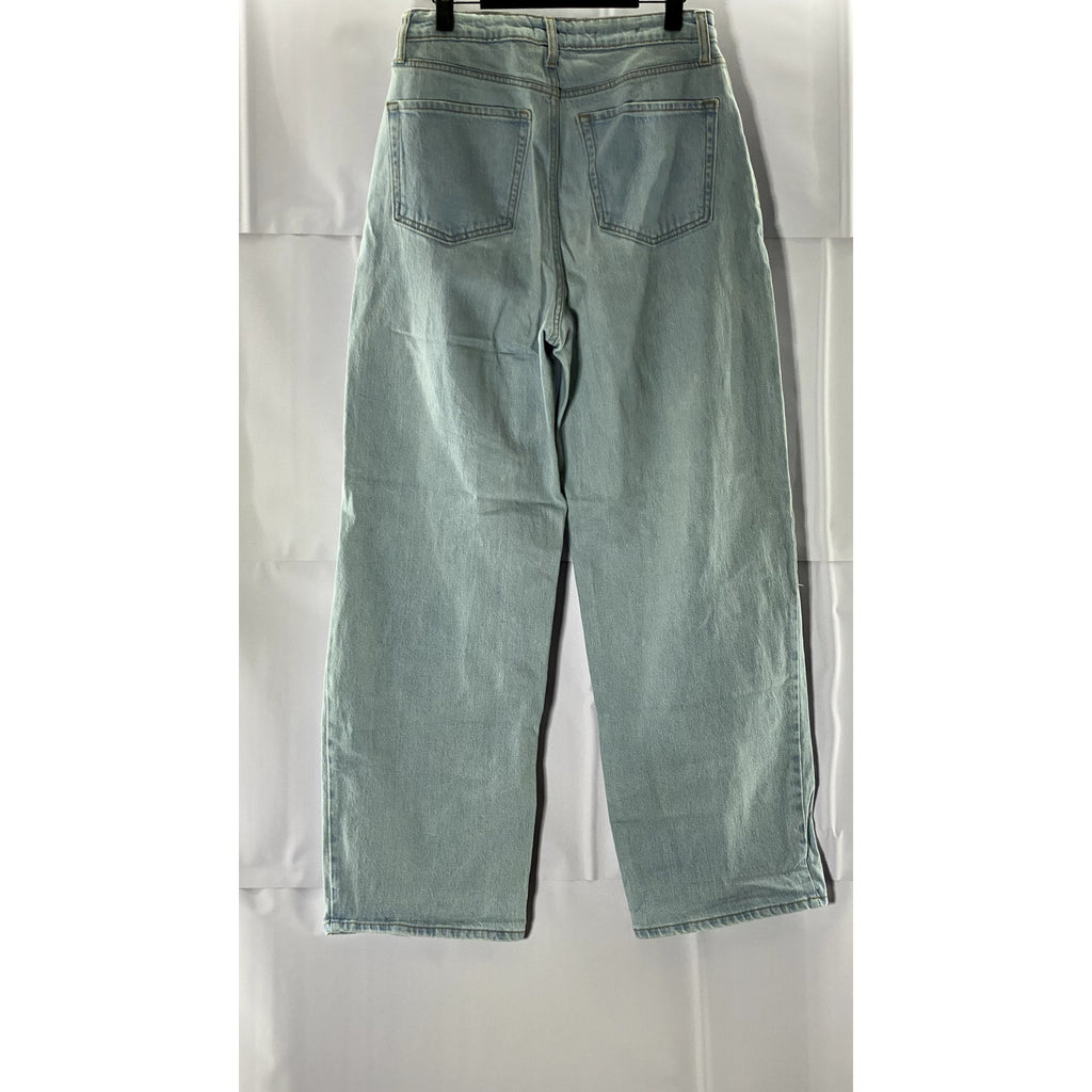 WILD FABLE Women's Light Blue Distressed Highest Rise Baggy Jeans SZ 6/28