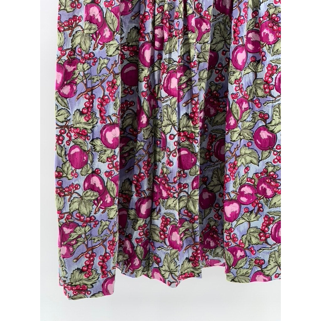 RUFF HEWN Women's Vintage Pink Floral Print Pleated A-Line Midi Skirt SZ 8