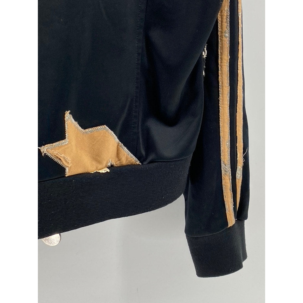 PEPE JEANS Women’s Vintage Black-Beige Hundstooth Double Zip Up Jacket SZ S