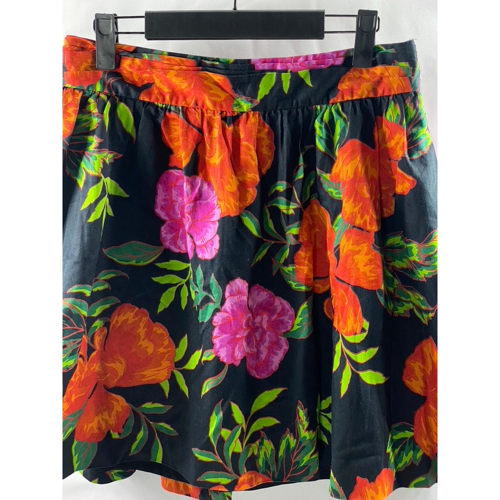 EXPRESS Women's Black Floral Print A-Line Mini Skirt SZ 6