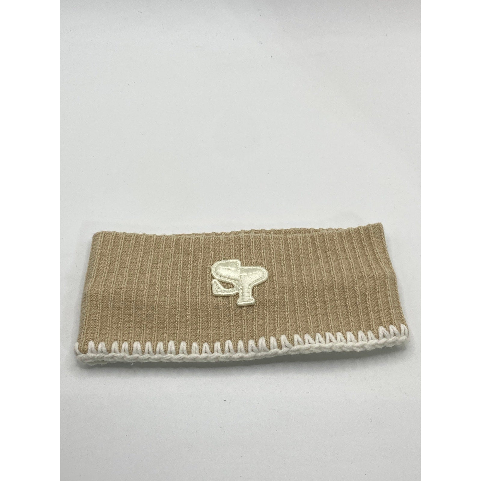 SPARKLING PIECE Women's Beige-White Patch Embroidered Headband SZ OS