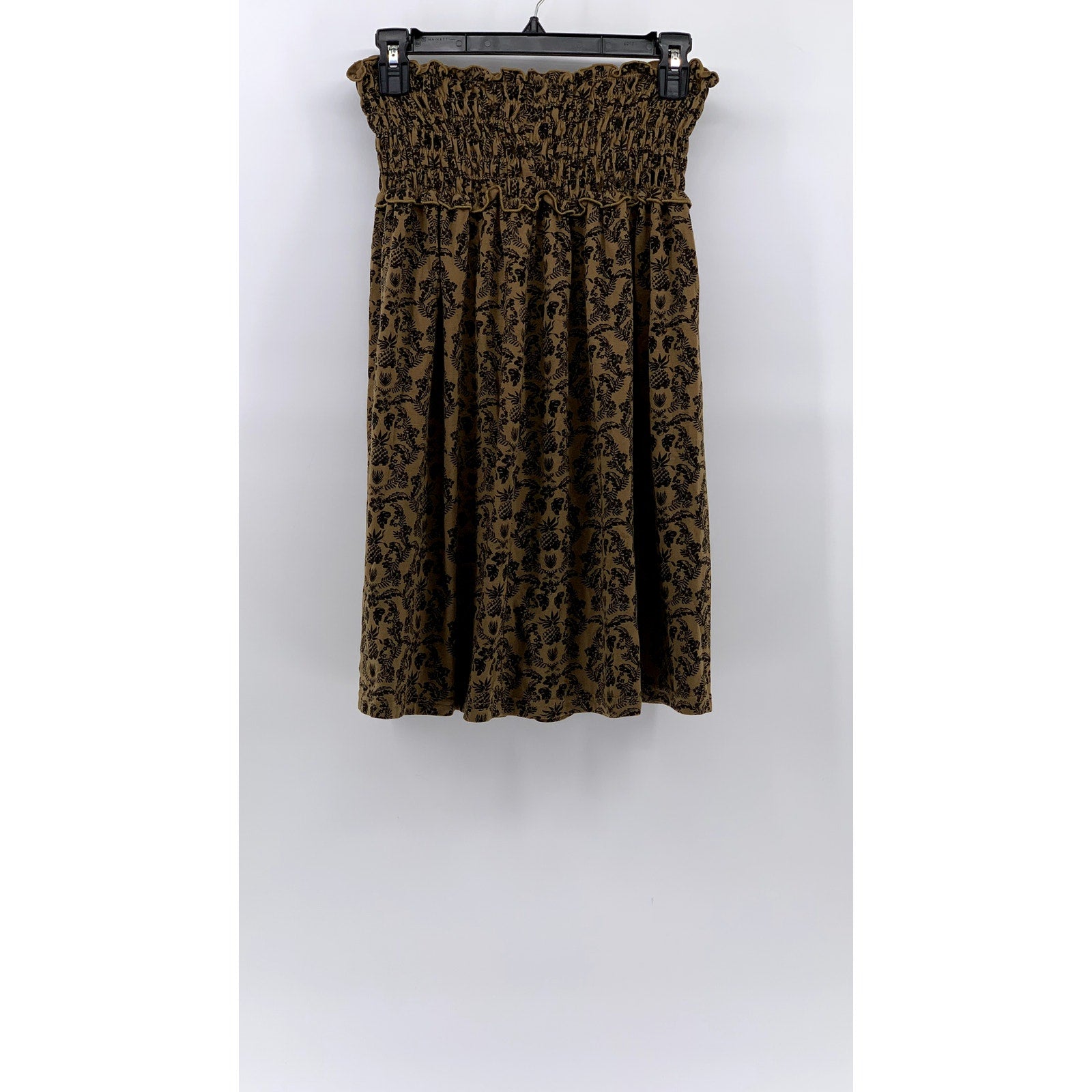 DEUX AILES Women's Print Smocked Strapless A-Line Mini Dress SZ M