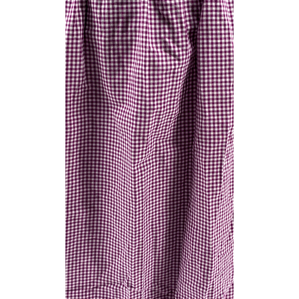 IINFLUENCE Women's Purple-White Mini Check Ruffle Short Sleeve Midi Dress SZ 8