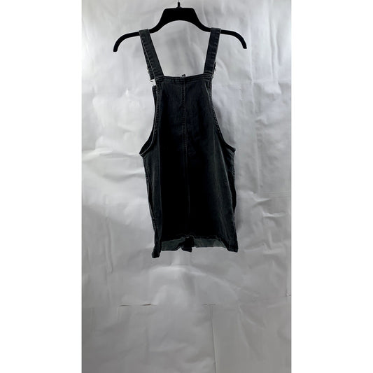 ART CLASS X TARGET Girls' Washed Black Denim Button-Front Overall Dress SZ L