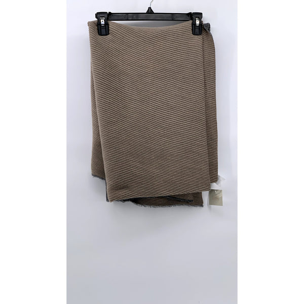 14TH & UNION Women's Brown-Gray Ribbed Shawl SZ OS