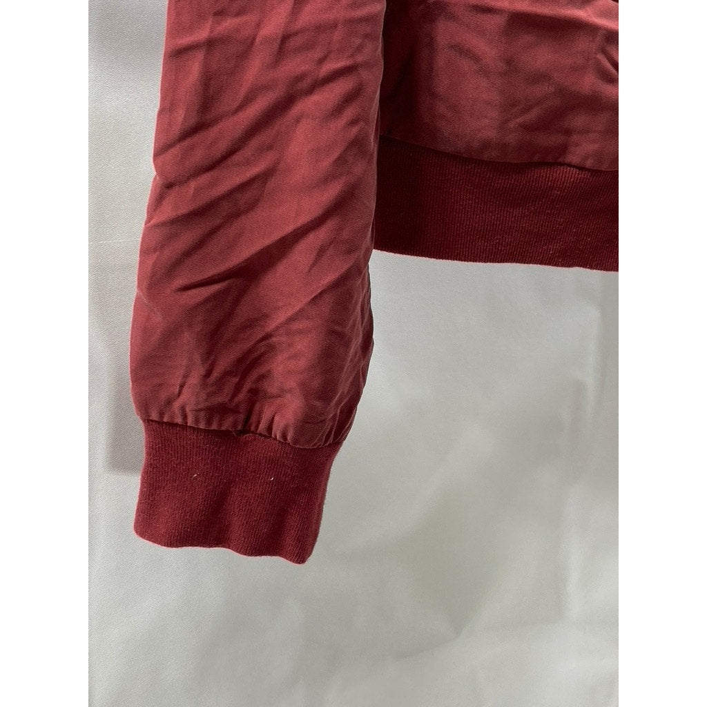 AMERICAN APPAREL Women's Burgundy-Red Zip-Up Bomber Jacket SZ M