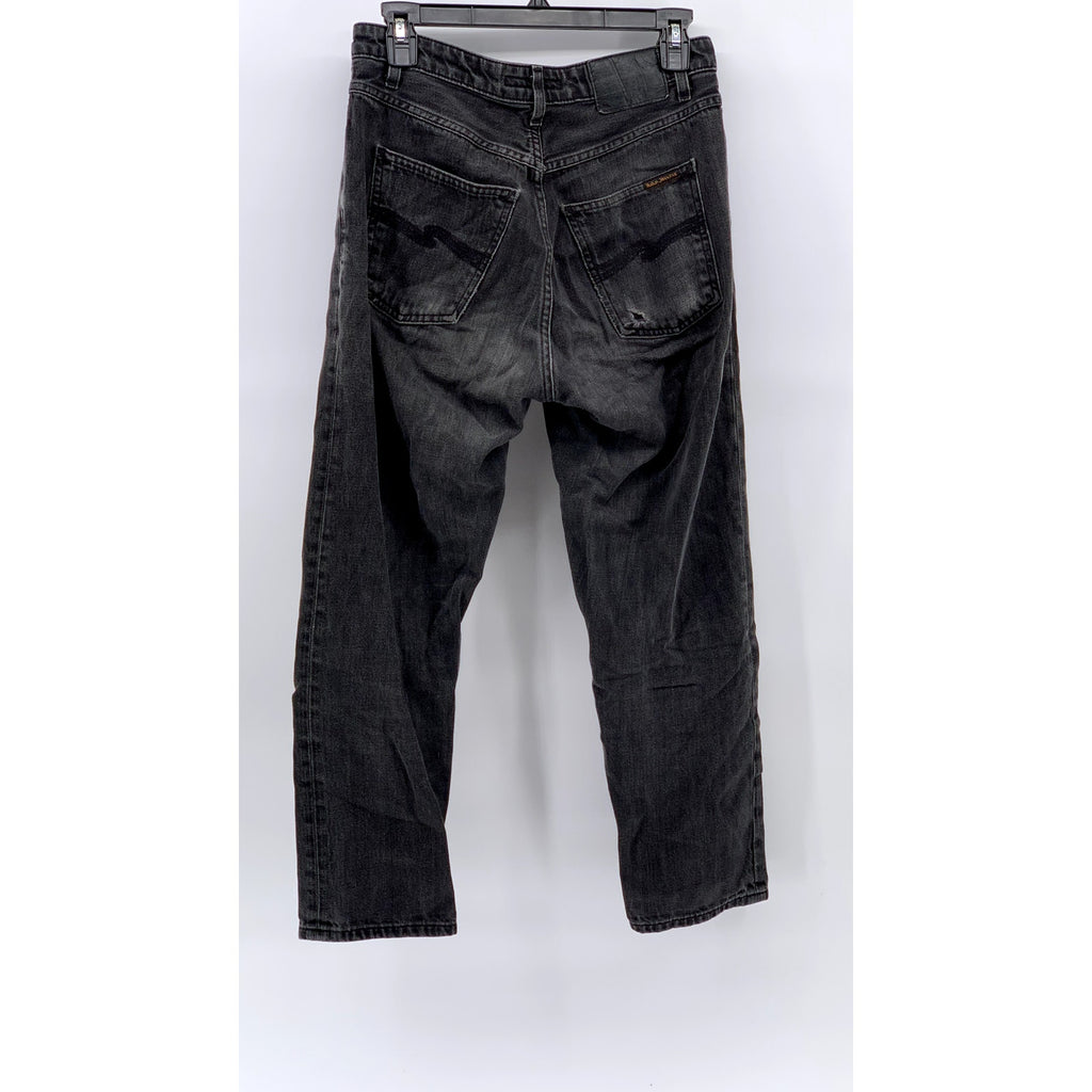 NUDIE JEANS CO Men's Black Denim Slim-Leg Jeans SZ 28X26