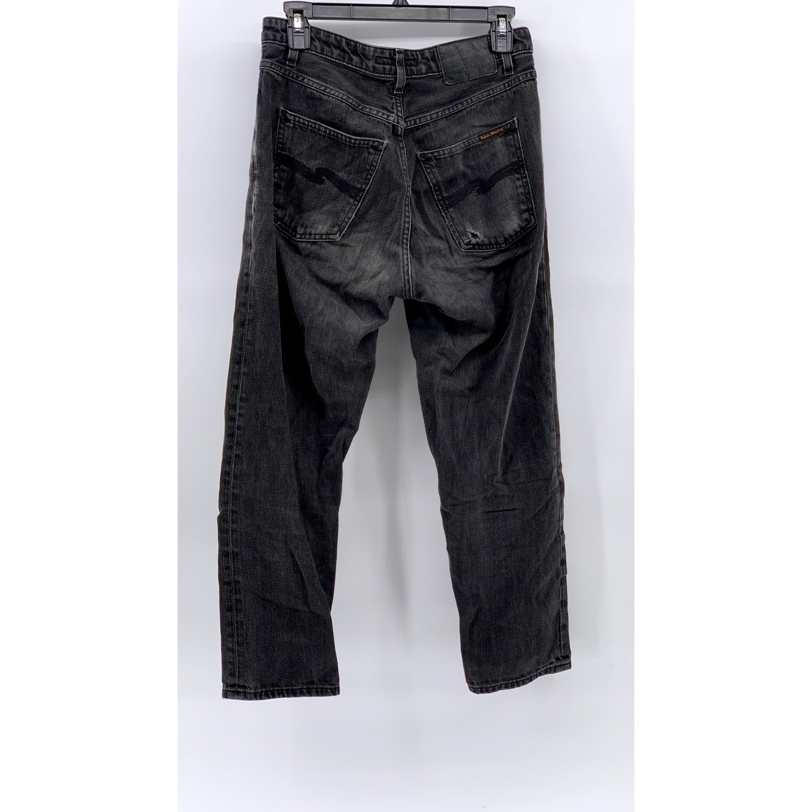 NUDIE JEANS CO Men's Black Denim Slim-Leg Jeans SZ 28X26