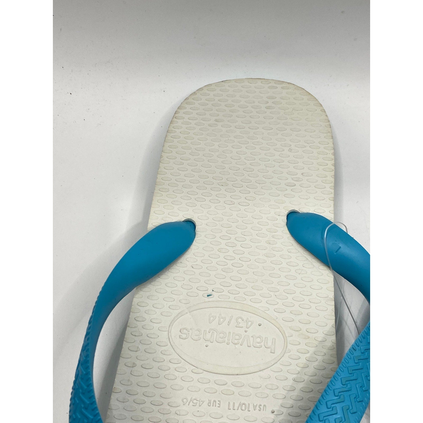 HAVAIANAS Women's Teal-White Casual Flip-Flip Sandals SZ 10/11