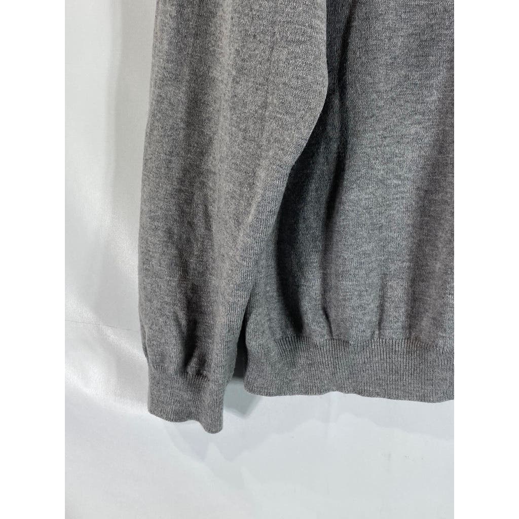 BROOK BROTHERS Men's Gray Crewneck Merino Wool-Blend Pullover Sweater SZ XL