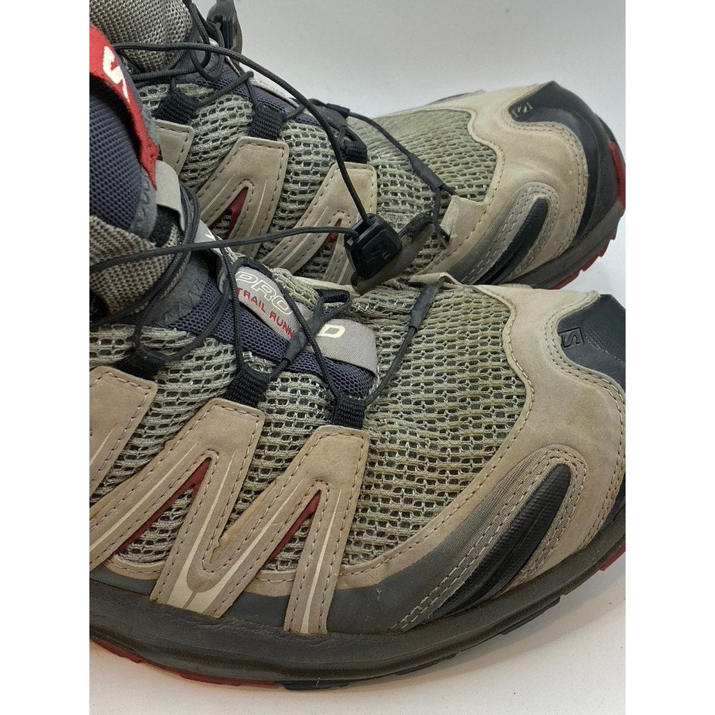 SALOMON Men's Beige-Black Mesh Ortholite Lace-Up Hiking Sneaker SZ 10.5