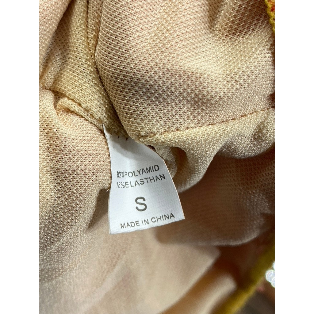 UNBRANDED Women's Tan-Red-Pink Colorblock Metallic Underwear SZ S