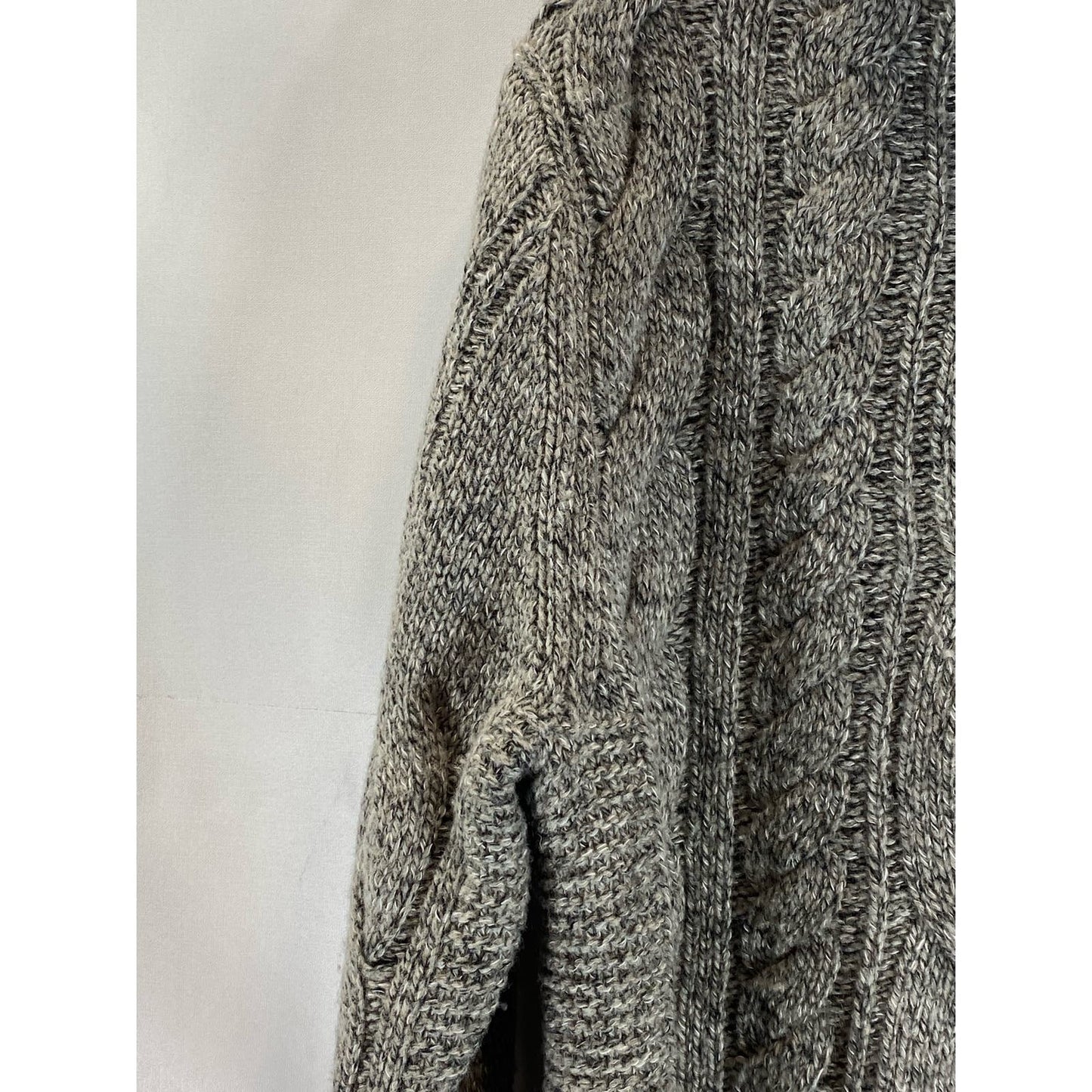 BANANA REPUBLIC Men's Gray Mock-Neck Cable Grown Knit Pullover Sweater SZ M