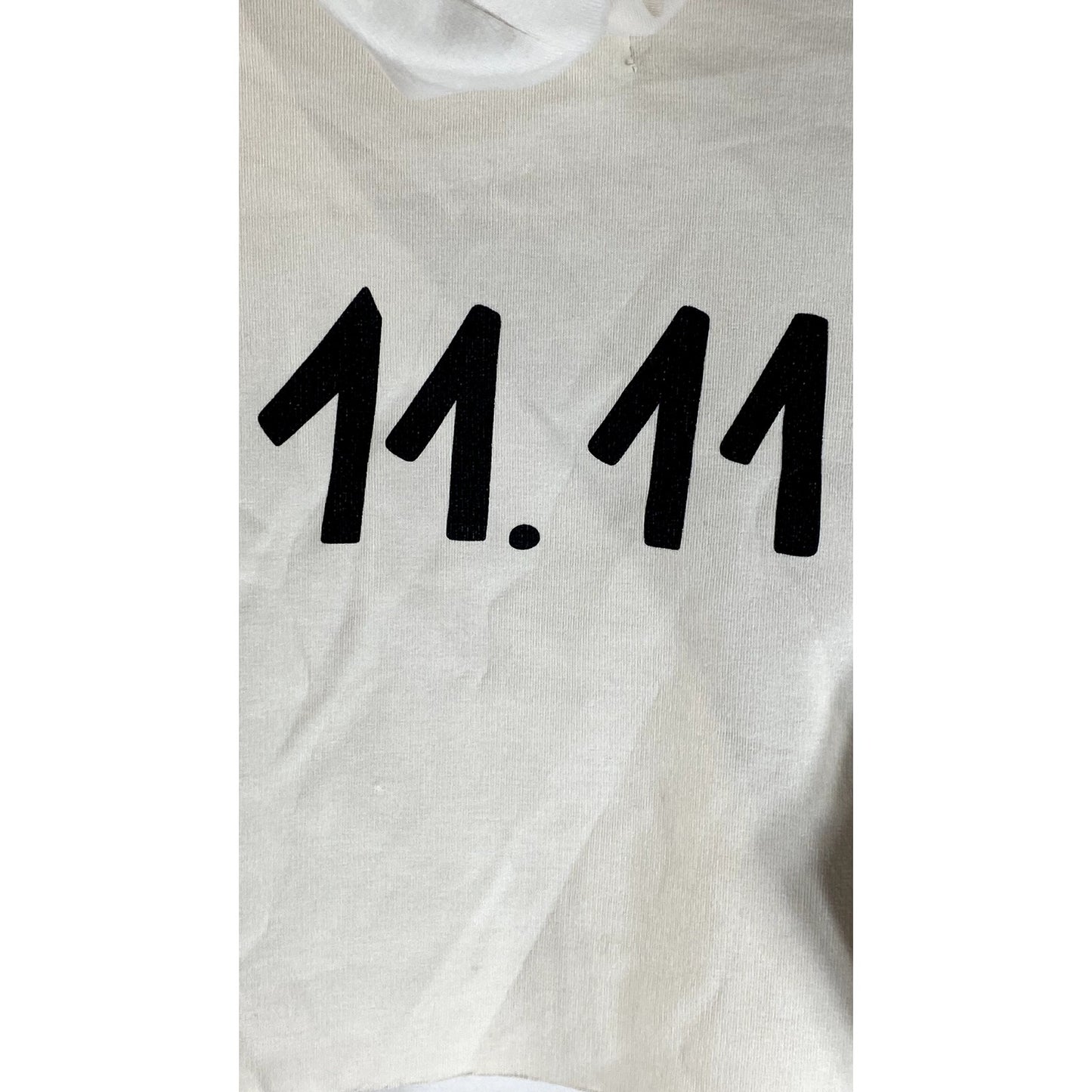 ONE.THREE Women's Off-White Hooded Pullover Cropped Sweater SZ L