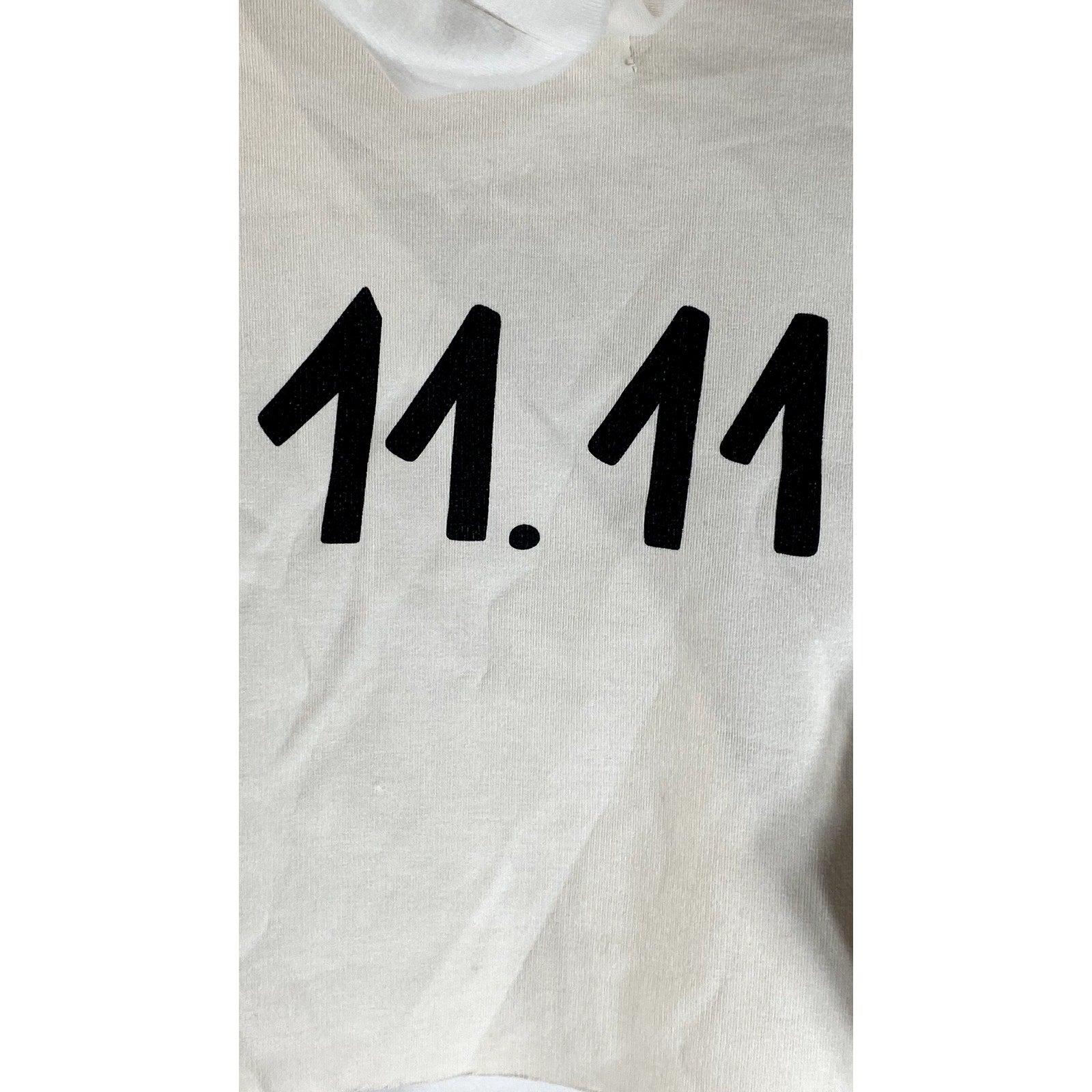 ONE.THREE Women's Off-White Hooded Pullover Cropped Sweater SZ L