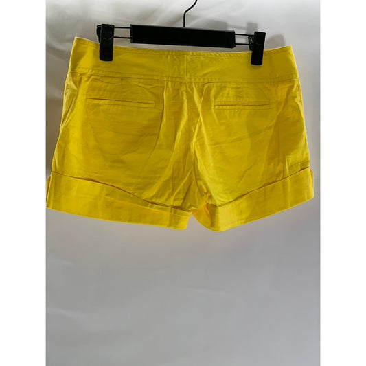 5|48 Women's Yellow Extended Button Casual Shorts SZ 0