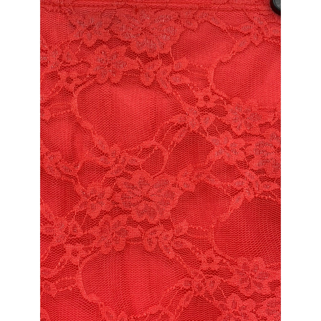 FASHION NOVA Women’s Red Lace Side-Ruched Bodycon Mini Skirt SZ XL