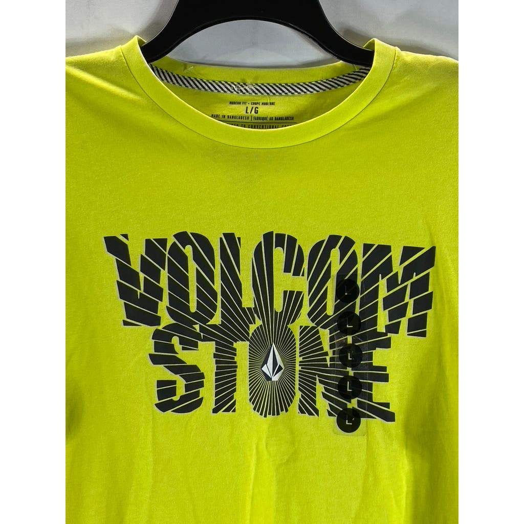 VOLCOM Men's Limeade Crewneck Modern-Fit Shattered Logo Short Sleeve T-Shirt SZL