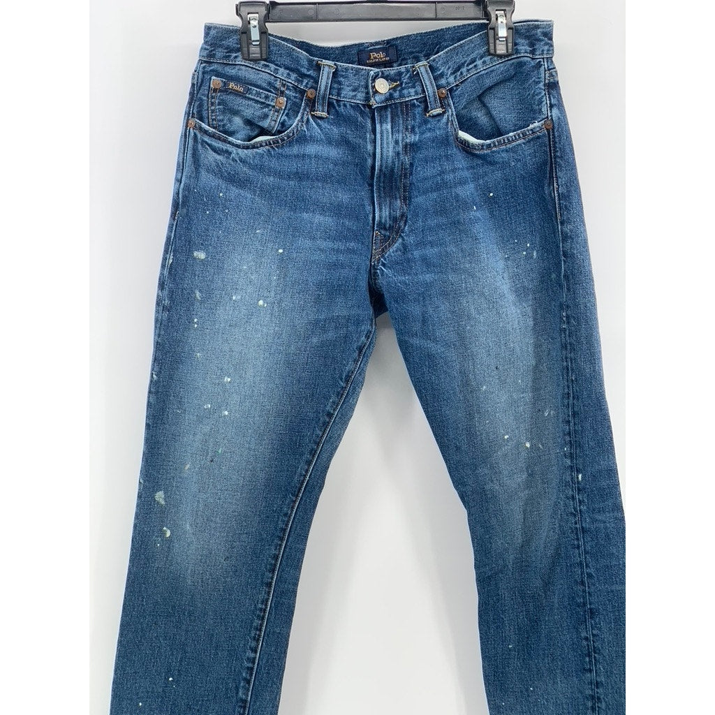 POLO RALPH LAUREN Men's Medium Blue Denim Regular-Fit Straight Leg Jean SZ 30X32